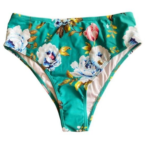 Green Floral Bottom Bikini size Small - Picture 4 of 8